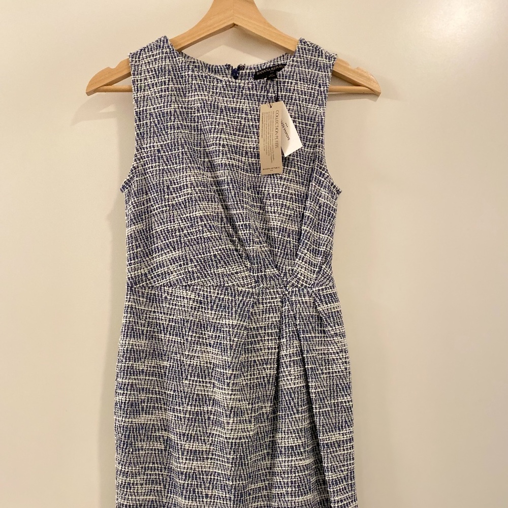 NWT Banana Republic Navy Tweed Dress Petite